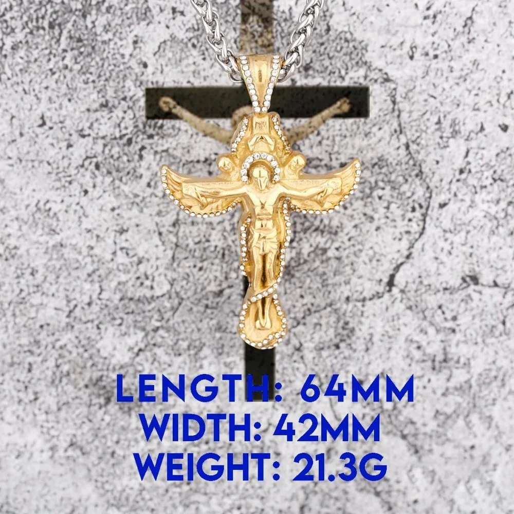 ❤️Jesus Cross Christian Catholic Stainless Steel Unisex Necklace GP1231409